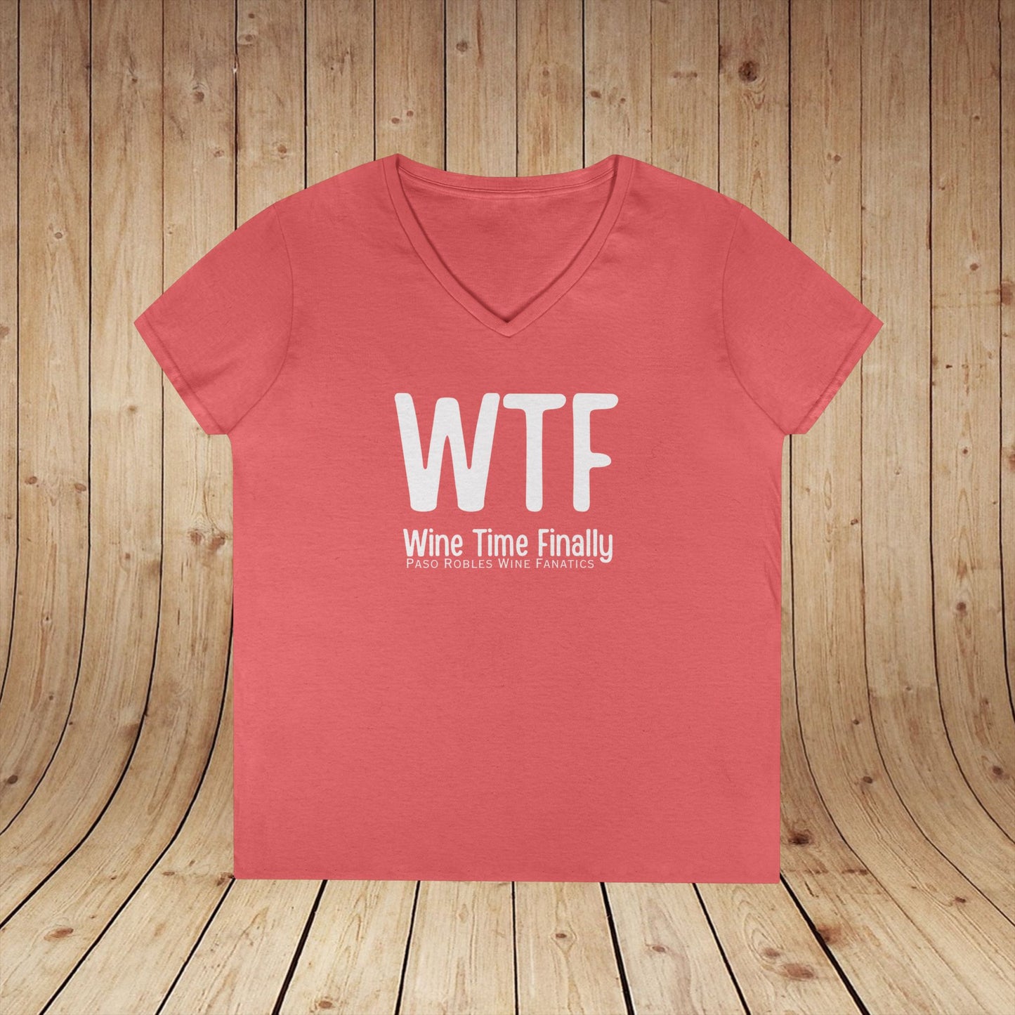 WTF Wine Tasting Finally Ladies V-Neck  Tee