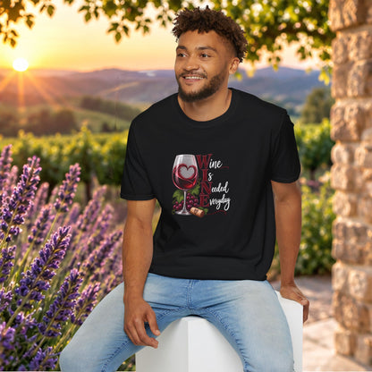 WINE Is Needed Every Day Crewneck T-Shirt