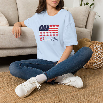 Red Wine & Blue Independence Day Unisex Softstyle T-Shirt
