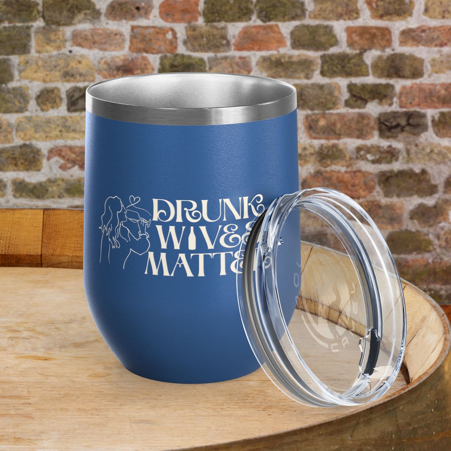Drunk Wives Matter Personalized 12oz Wine Tumbler