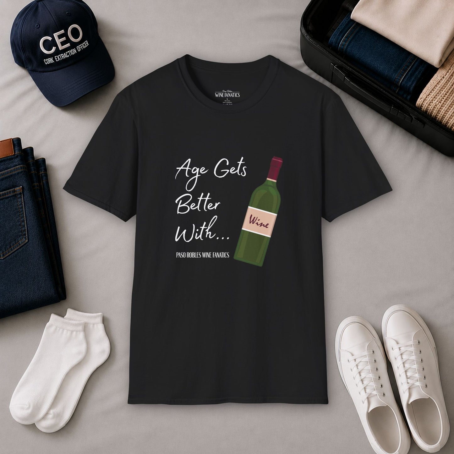 Age Gets Better With Wine Crewneck T-Shirt