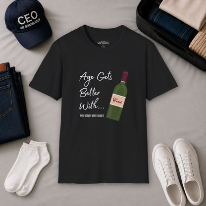 Age Gets Better With Wine Crewneck T-Shirt