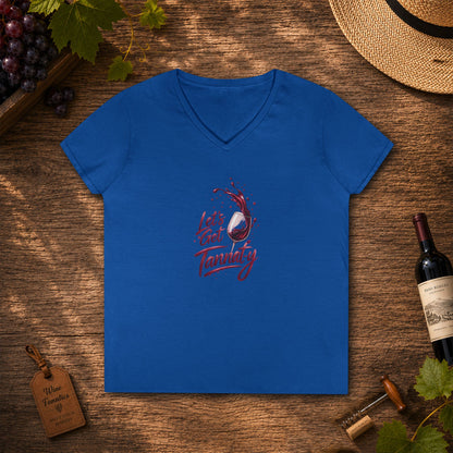 Let's Get Tannat-y Ladies V-Neck T-Shirt