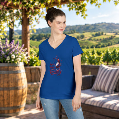 Let's Get Tannat-y Ladies V-Neck T-Shirt