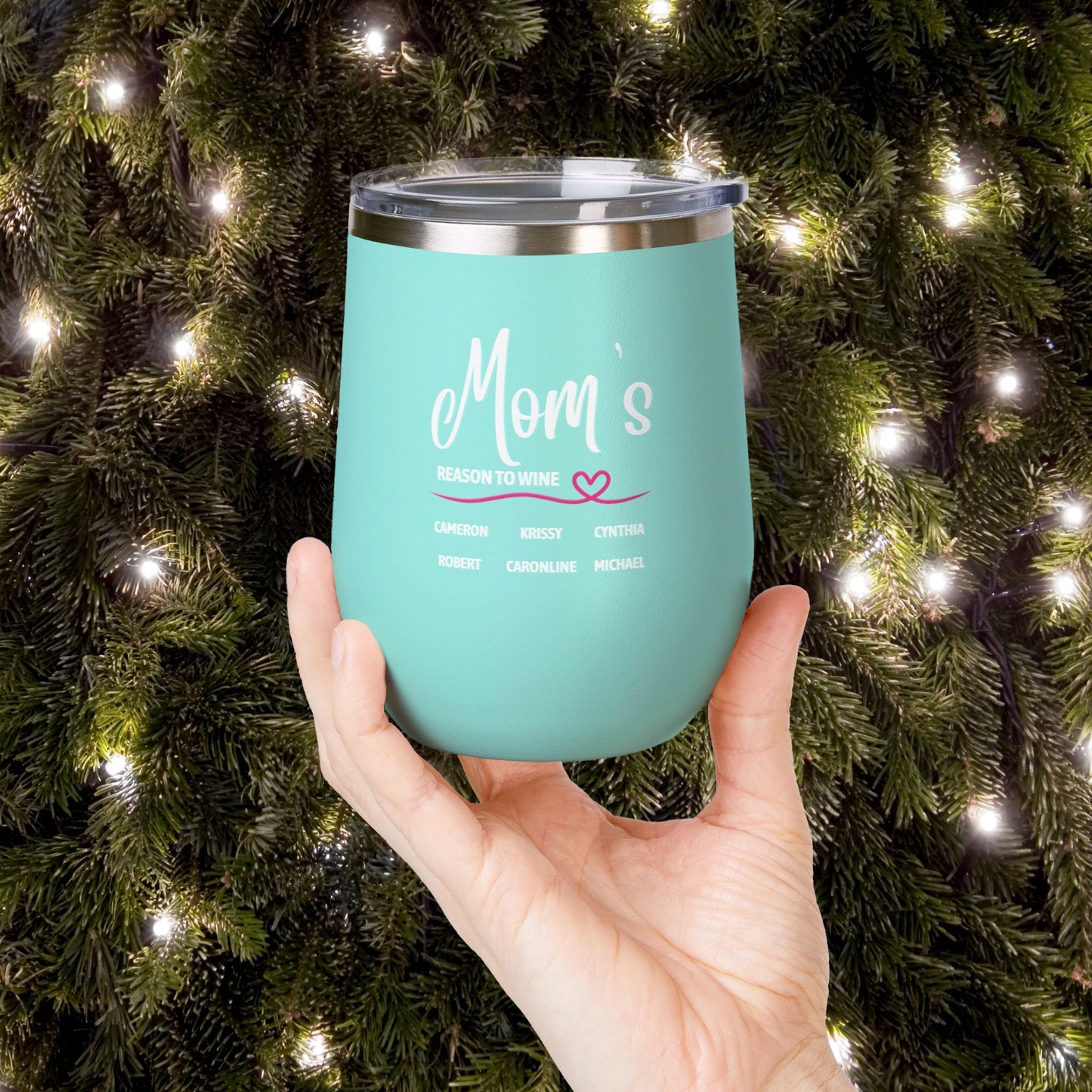 Mom's Reason To Wine Personalized 12oz Wine Tumbler