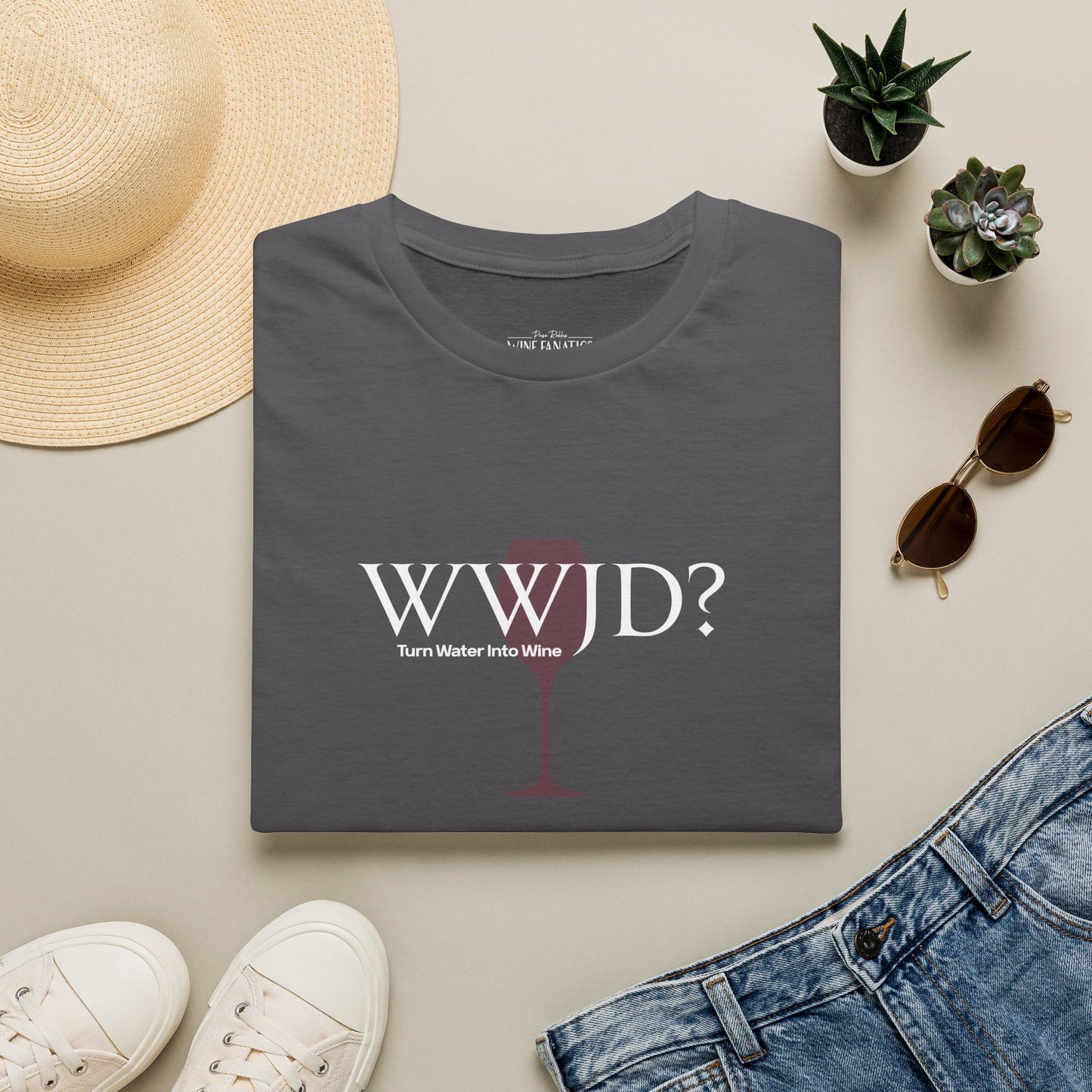 WWJD? Turn Water Into Wine Crewneck Tee