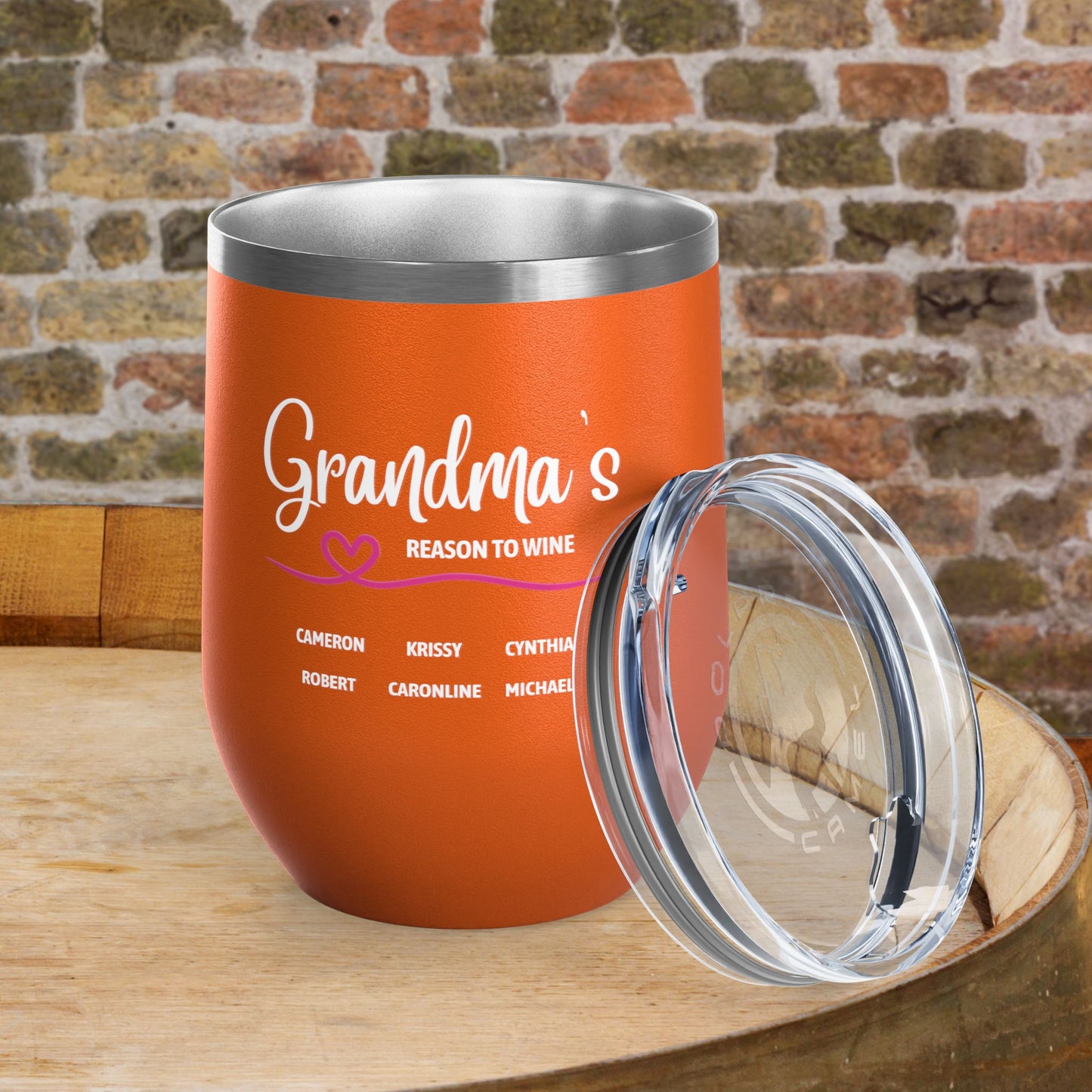 Grandma's Reason To Wine Personalized 12oz Wine Tumbler