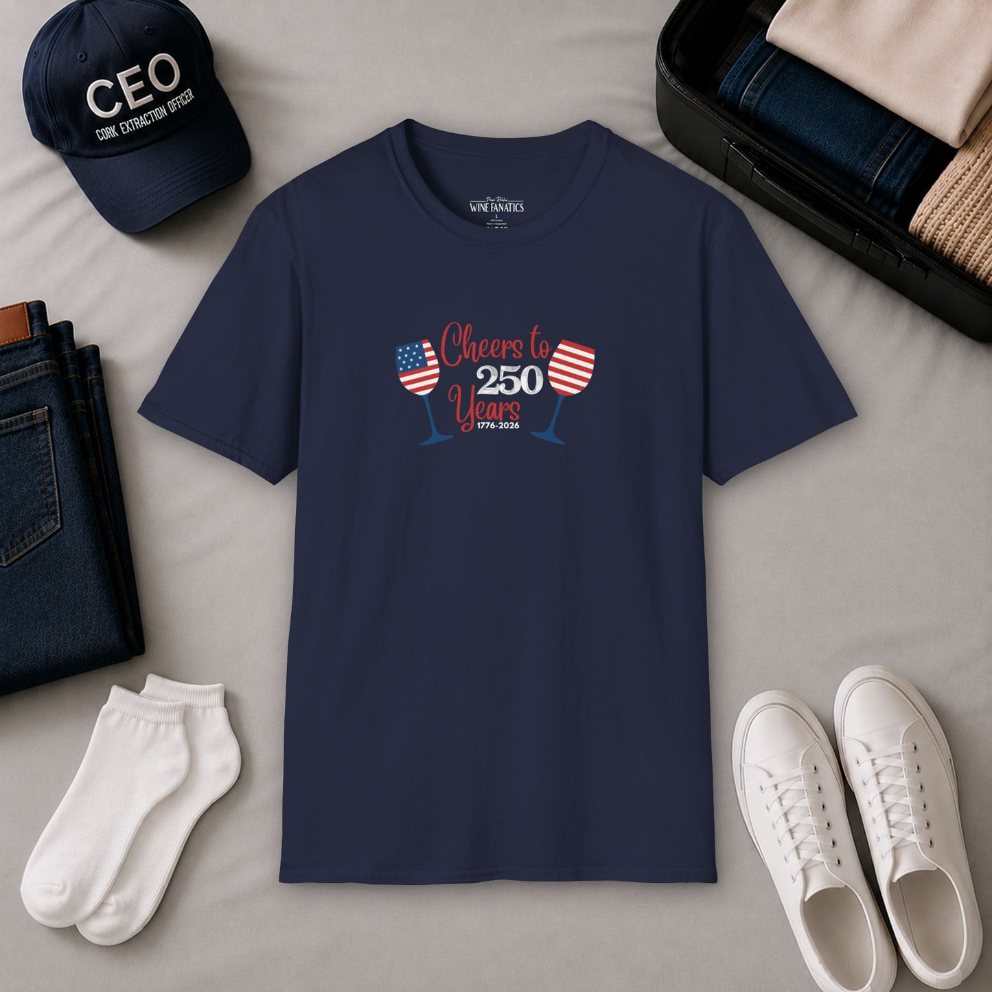 Cheers to 250 Years Independence Day Unisex Softstyle T-Shirt