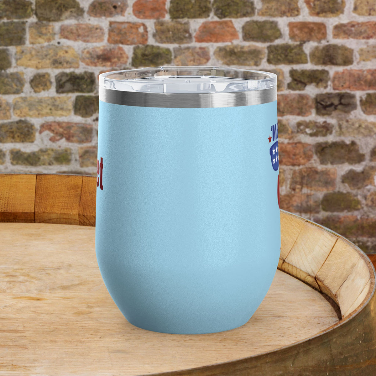 'MERICA Independence Day Personalized 12oz Wine Tumbler