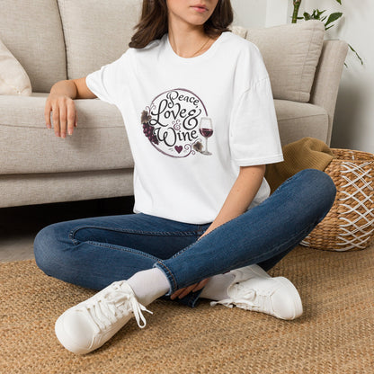 Peace, Love & Wine Crewneck Tee