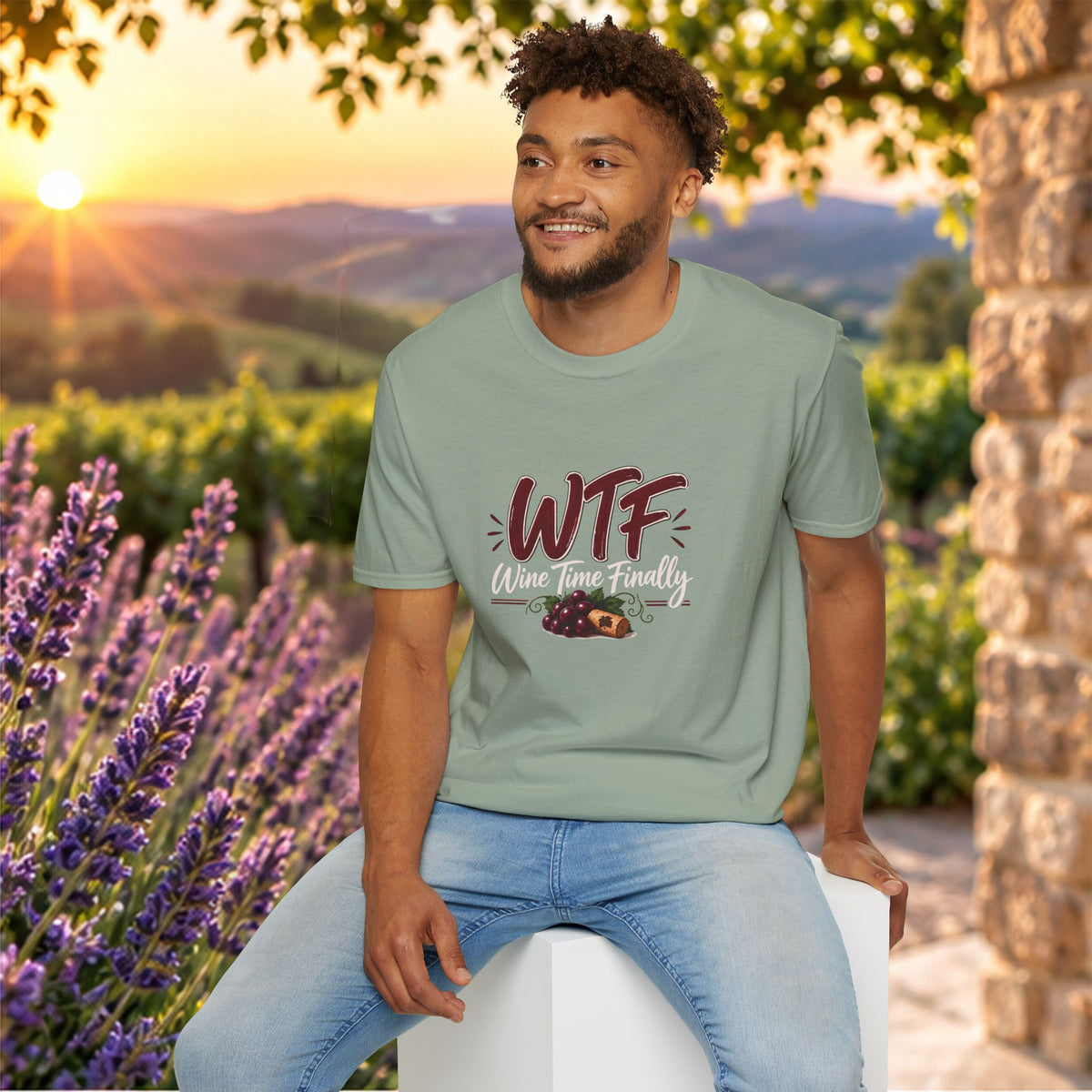 WTF Wine Tasting Finally Crewneck T-Shirt