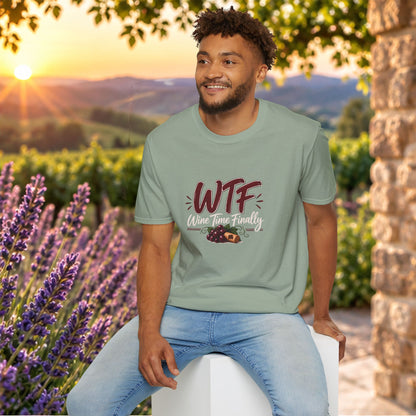 WTF Wine Tasting Finally Crewneck T-Shirt