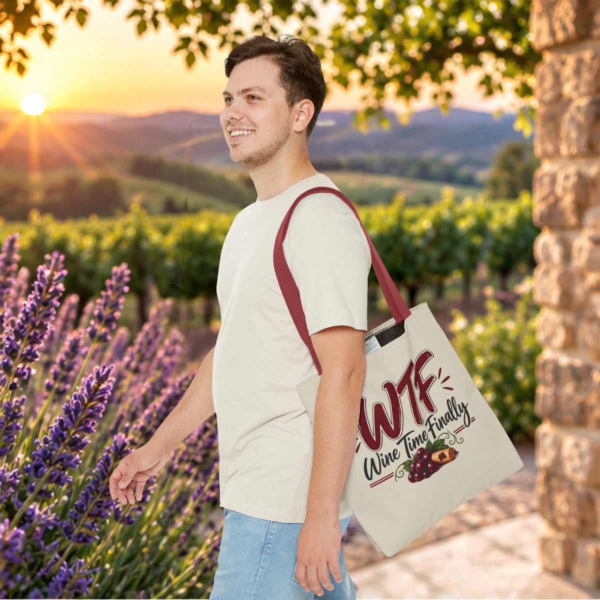 WTF Wine Time Finally Personalized Tote Bag