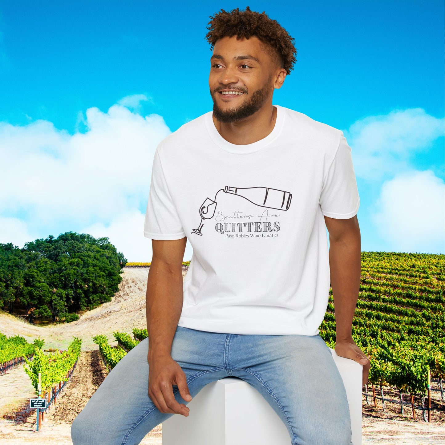 Spitters Are Quitters wine Unisex Softstyle T-Shirt