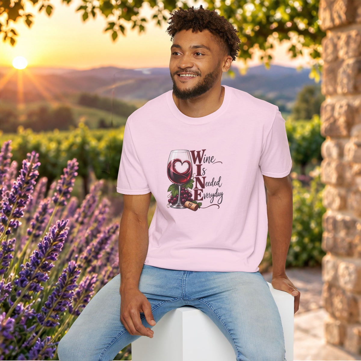 WINE Is Needed Every Day Crewneck T-Shirt