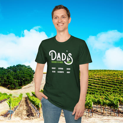 Dad's Reason To Wine Personalized T-Shirt
