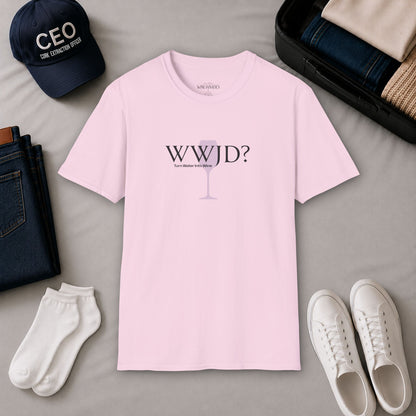 WWJD? Turn Water Into Wine Crewneck Tee