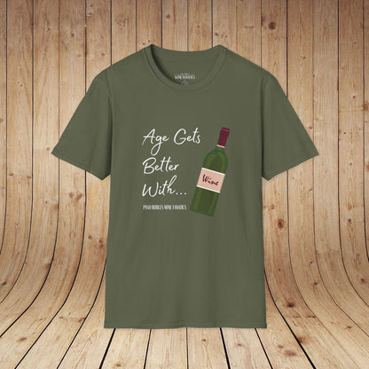 Age Gets Better With Wine Unisex Softstyle T-Shirt