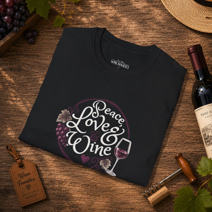 Peace, Love & Wine Crewneck Tee