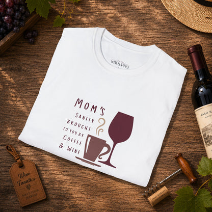 Mom's sanity brought to you by Coffee & Wine Crewneck Tee
