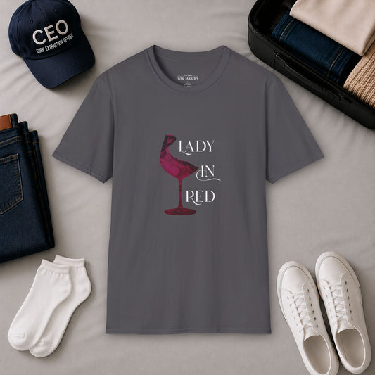 Lady In Red Crewneck Tee