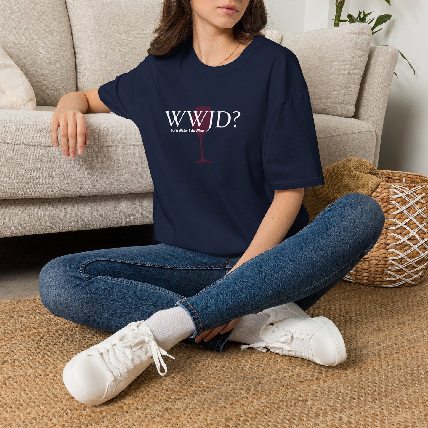 WWJD? Turn Water Into Wine Crewneck Tee