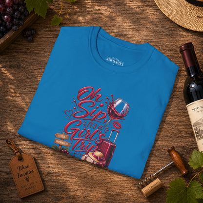 Oh Sip It's A Girl's Trip Personalized Crewneck Tee