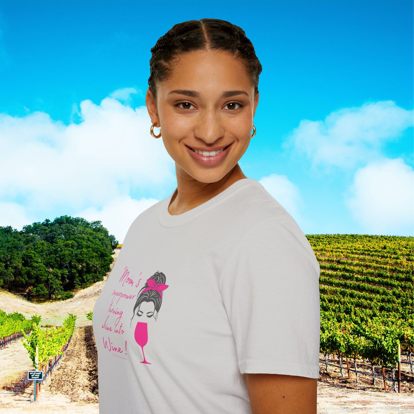 Mom's superpower, turning whine into Wine! Tee