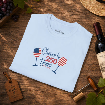 Cheers to 250 Years Independence Day Unisex Softstyle T-Shirt