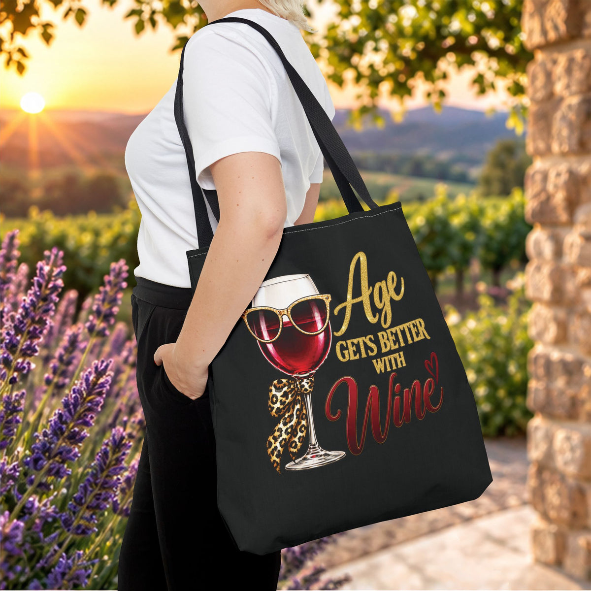Age Gets Better With Wine Ladie’s Personalized Tote Bag