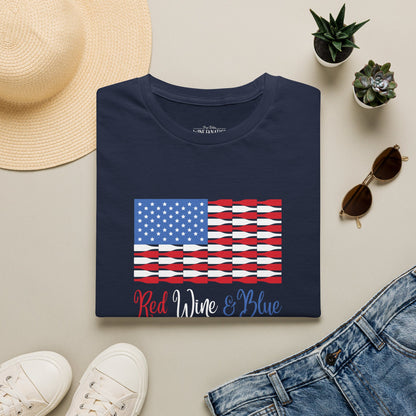 Red Wine & Blue Independence Day Unisex Softstyle T-Shirt