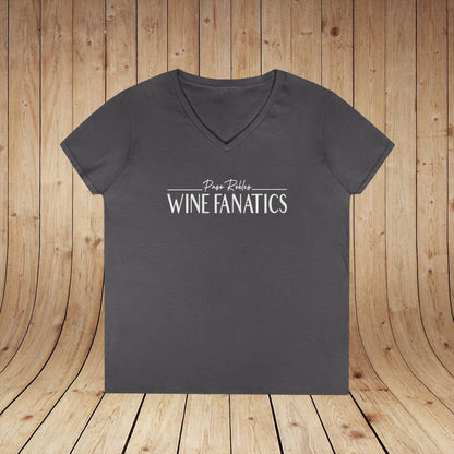 Paso Robles Wine Fanatics Logo Ladies V-Neck Tee