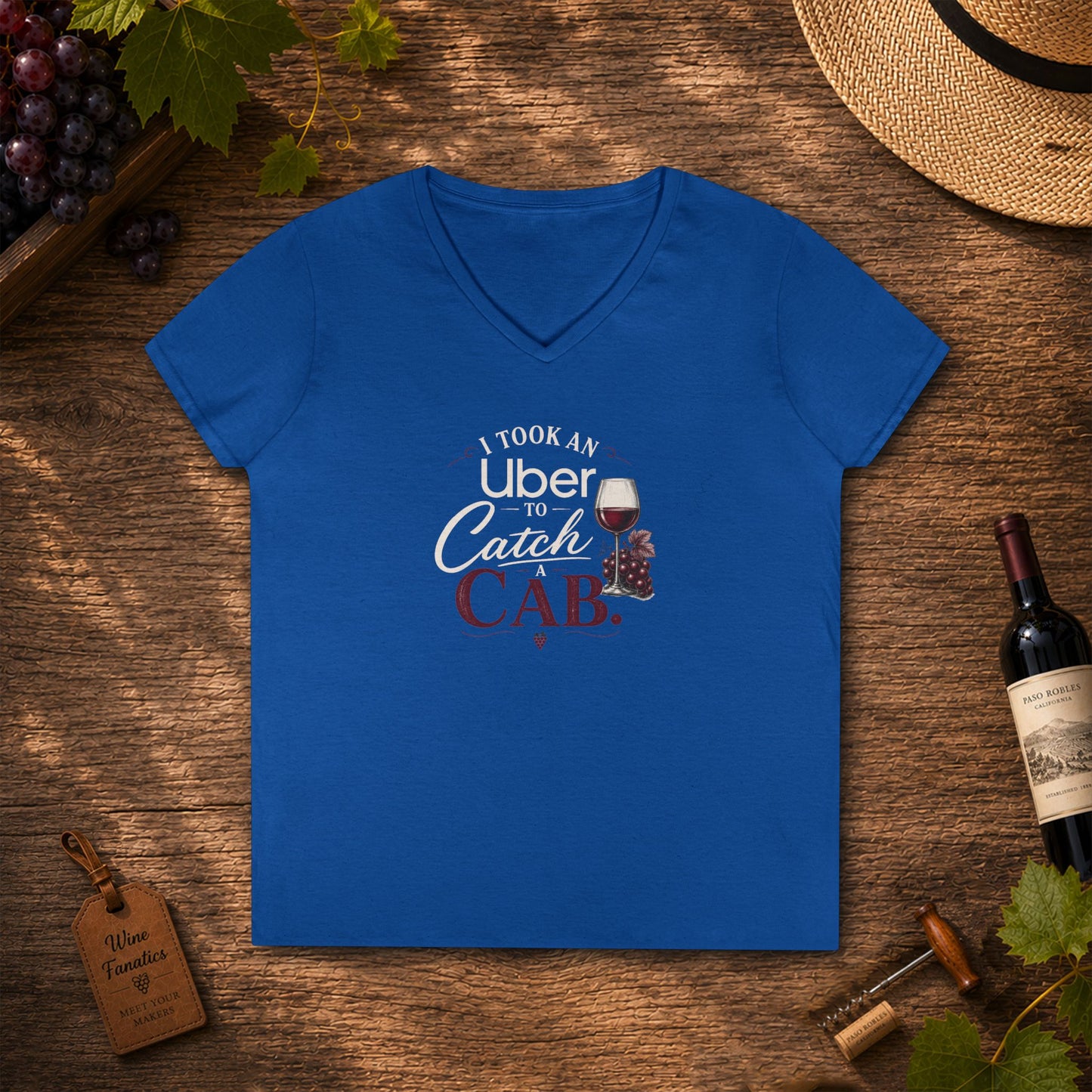 I Took An Uber To Catch A CAB Ladies V-Neck Tee