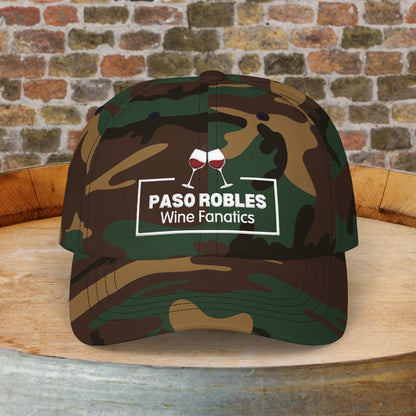 Paso Robles Wine Fanatics Toast Embroidered White Banner Cap