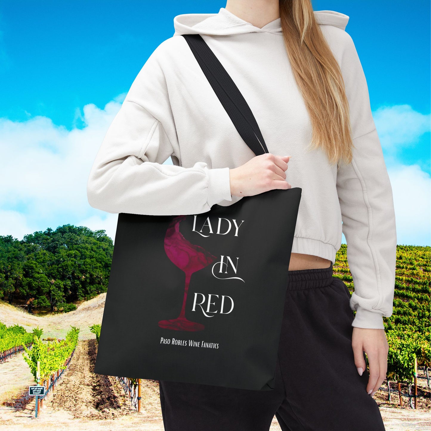 Lady In Red Tote Bag