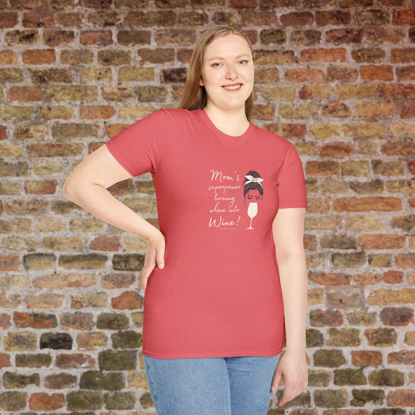 Mom's superpower, turning whine into Wine! Crewneck Tee