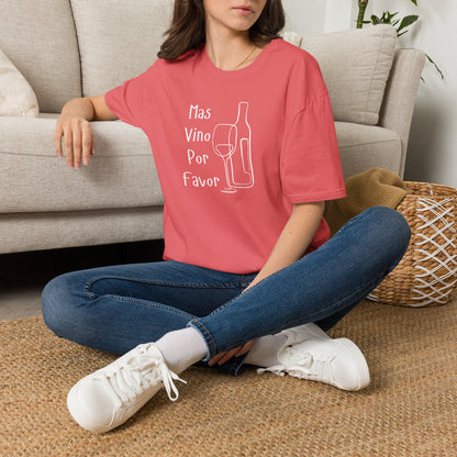 Mas Vino Por Favor Crewneck Tee