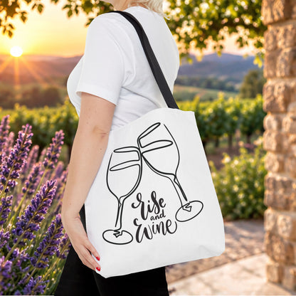 Rise & Wine Personalized Tote Bag