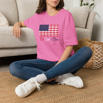 Red Wine & Blue Independence Day Unisex Softstyle T-Shirt