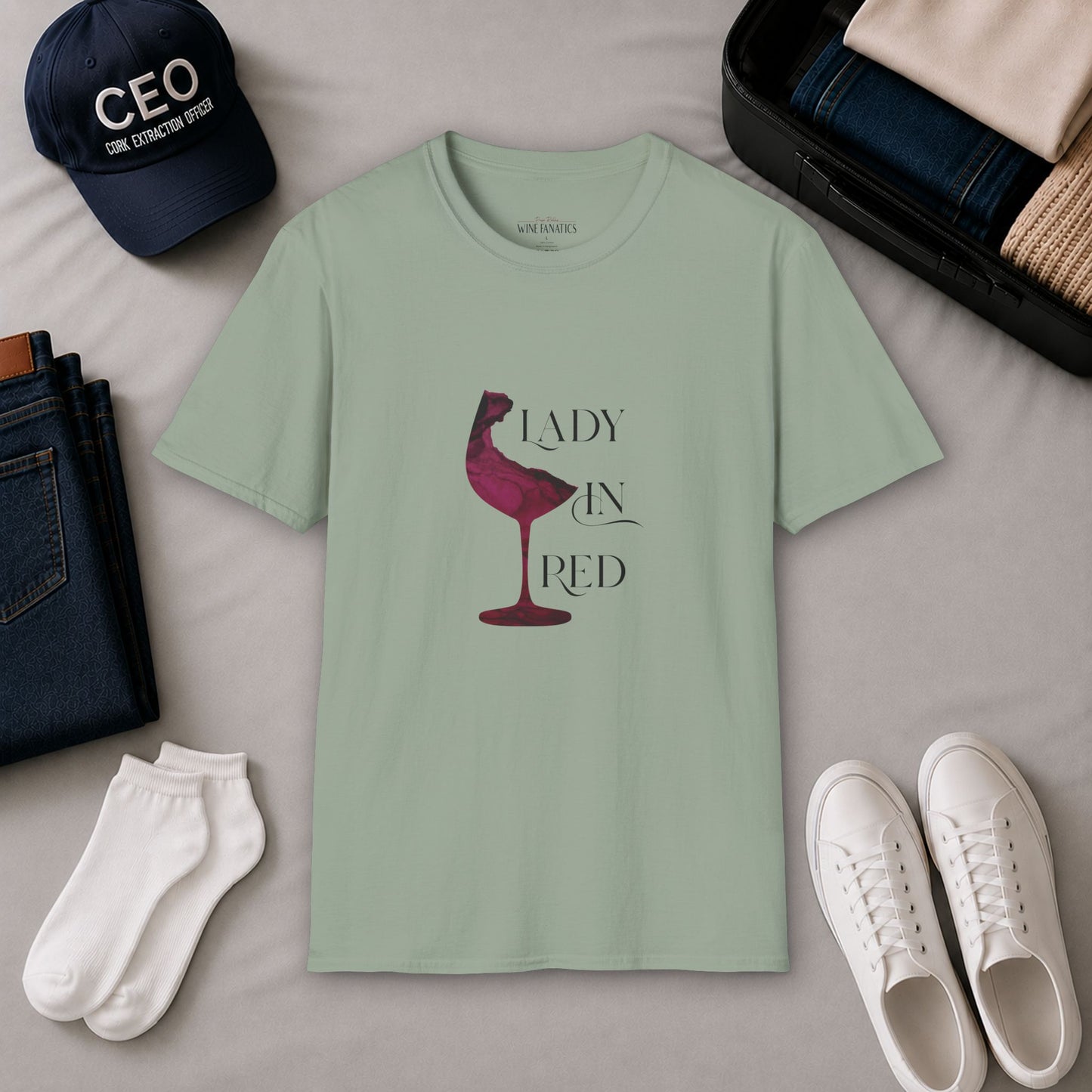 Lady In Red Crewneck Tee