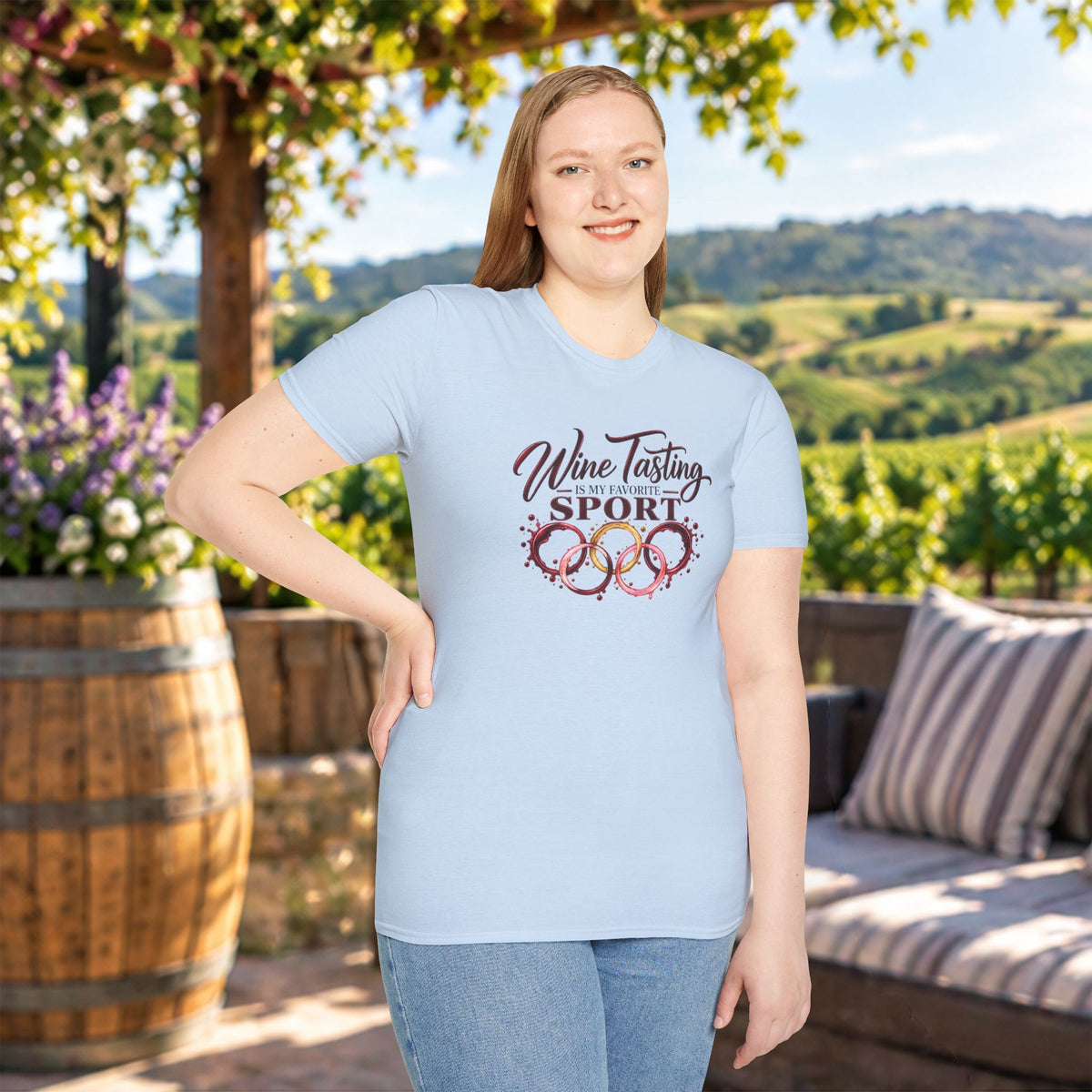 Wine Tasting Is My Favorite Sport Crewneck T-Shirt