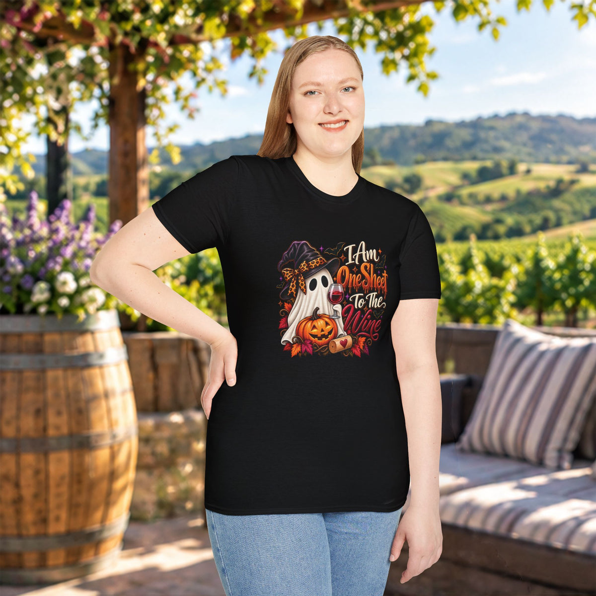 I Am One Sheet To The Wine Unisex Softstyle T-Shirt