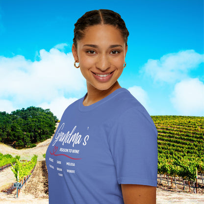 Grandma's Reason To Wine Personalized T-Shirt