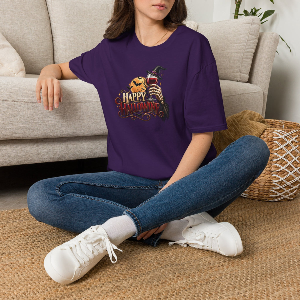 Let's Happy Hallowine Crewneck T-Shirt