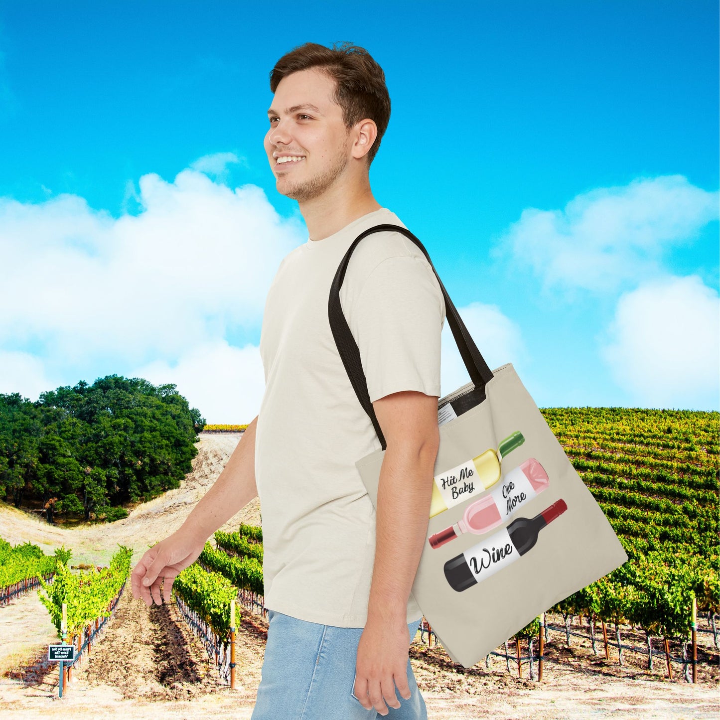 Hit Me Baby One More Wine Tote Bag