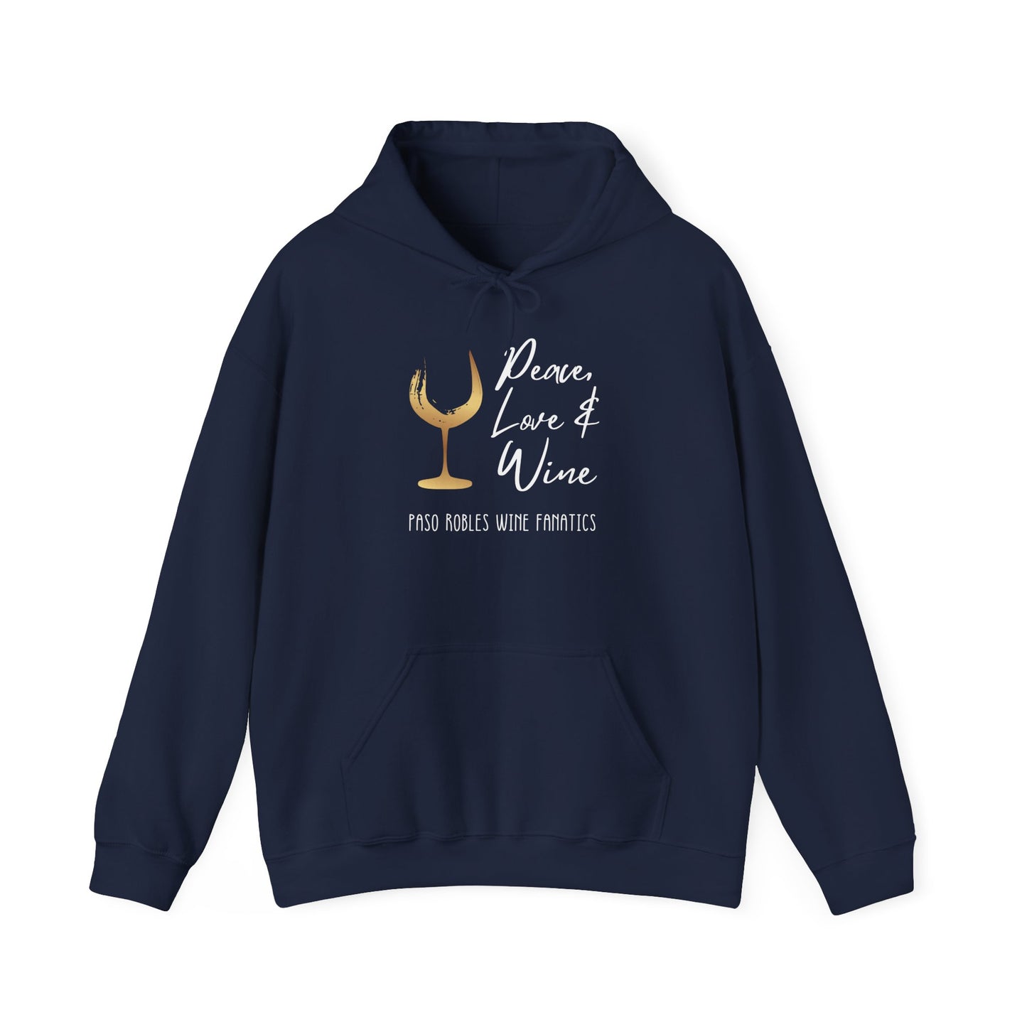 Peace, Love & Wine Gold Glass Hoodie