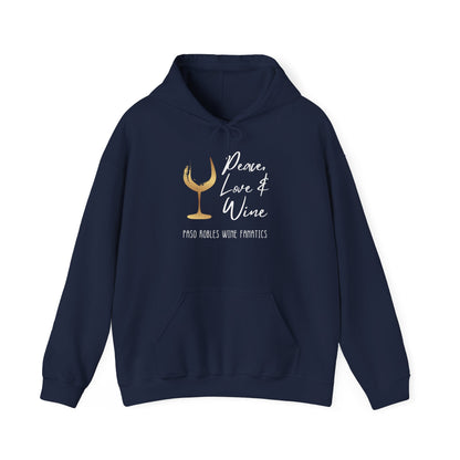 Peace, Love & Wine Gold Glass Hoodie