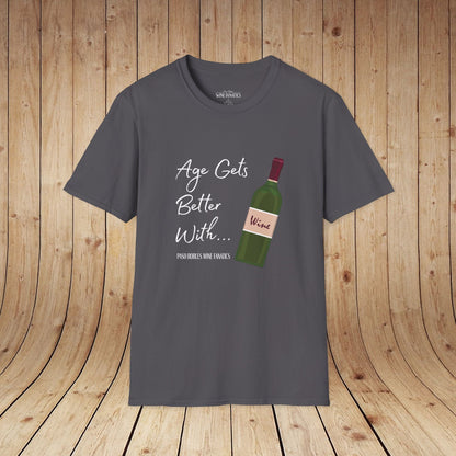 Age Gets Better With Wine Unisex Softstyle T-Shirt