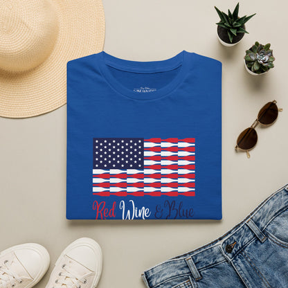 Red Wine & Blue Independence Day Unisex Softstyle T-Shirt
