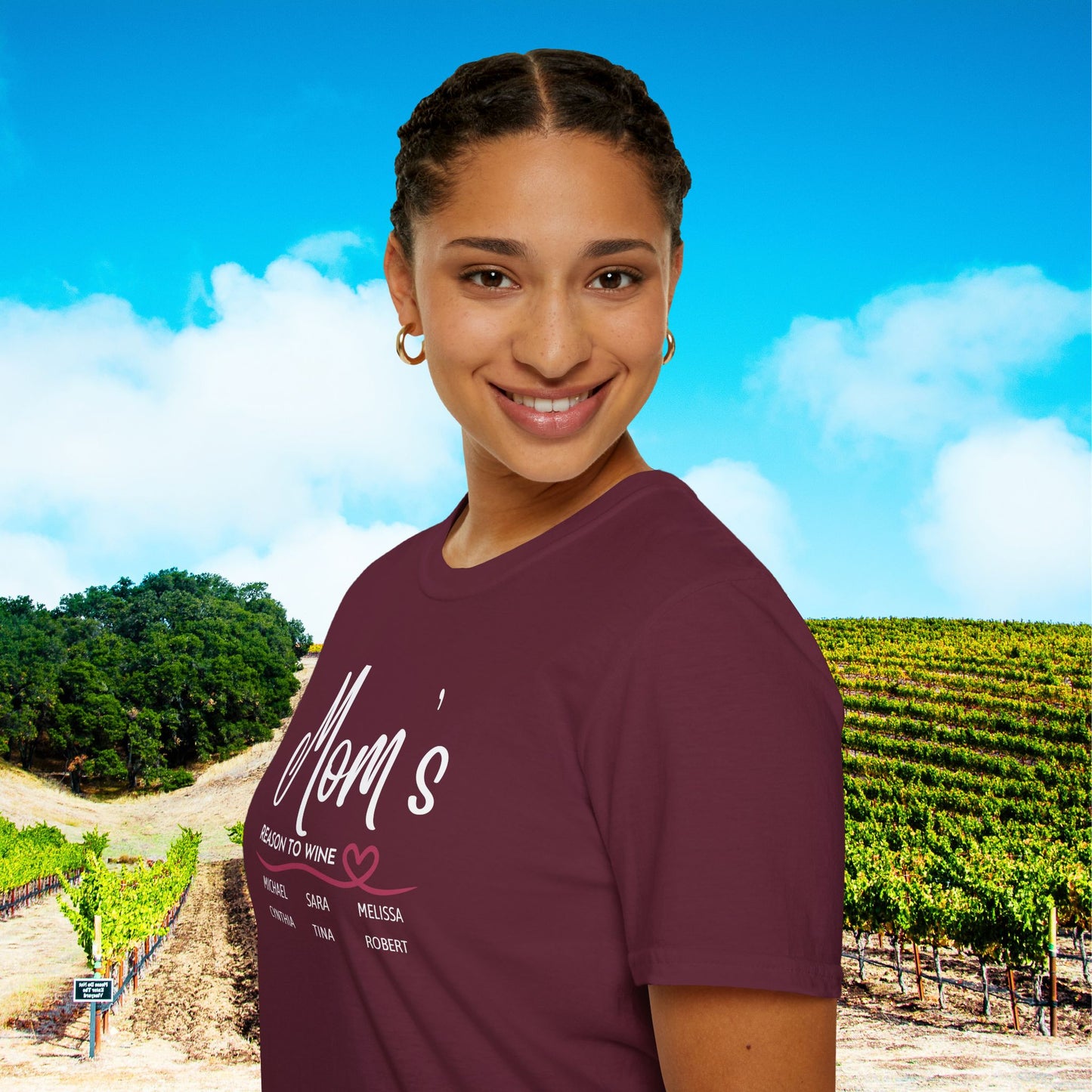 Mom's Reason To Wine Personalized Tee